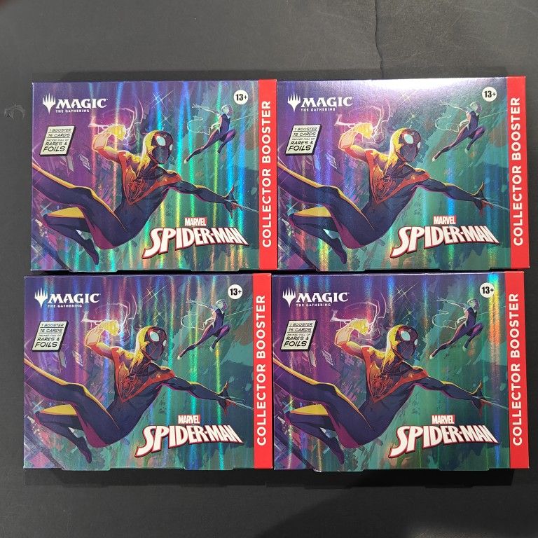 MTG-Magic The Gathering Spiderman Collector Booster Pack Lot Of 4