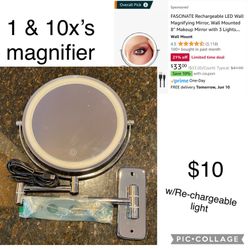 Magnifying Mirror -no Outlet Needed 