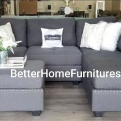 Brand new sectional With Ottoman - 0 interest Finance available- shop now pay later- NO CREDIT NEEDED. 