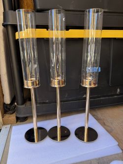 6 Gold Shiny Tall Handle Holders 