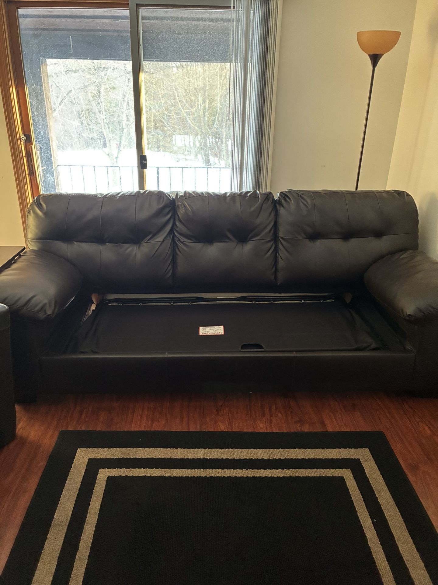 Leather Couch With Pull Out Queen Size Bed For Sale