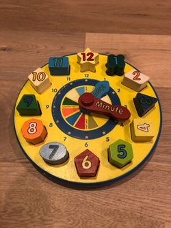 Wooden Clock Shape Sorter