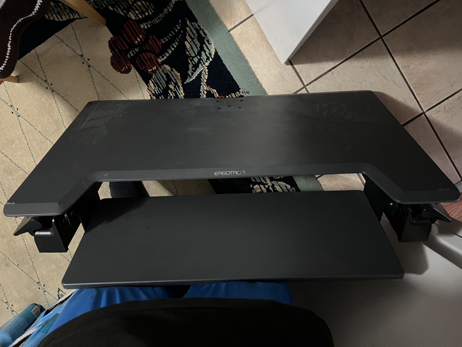 Ergotron WorkFit Sit Stand Desktop Workstation - Black/Gray