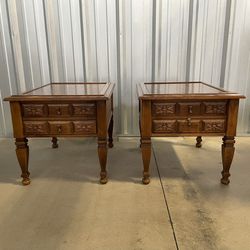 Twin Wooden End Tables