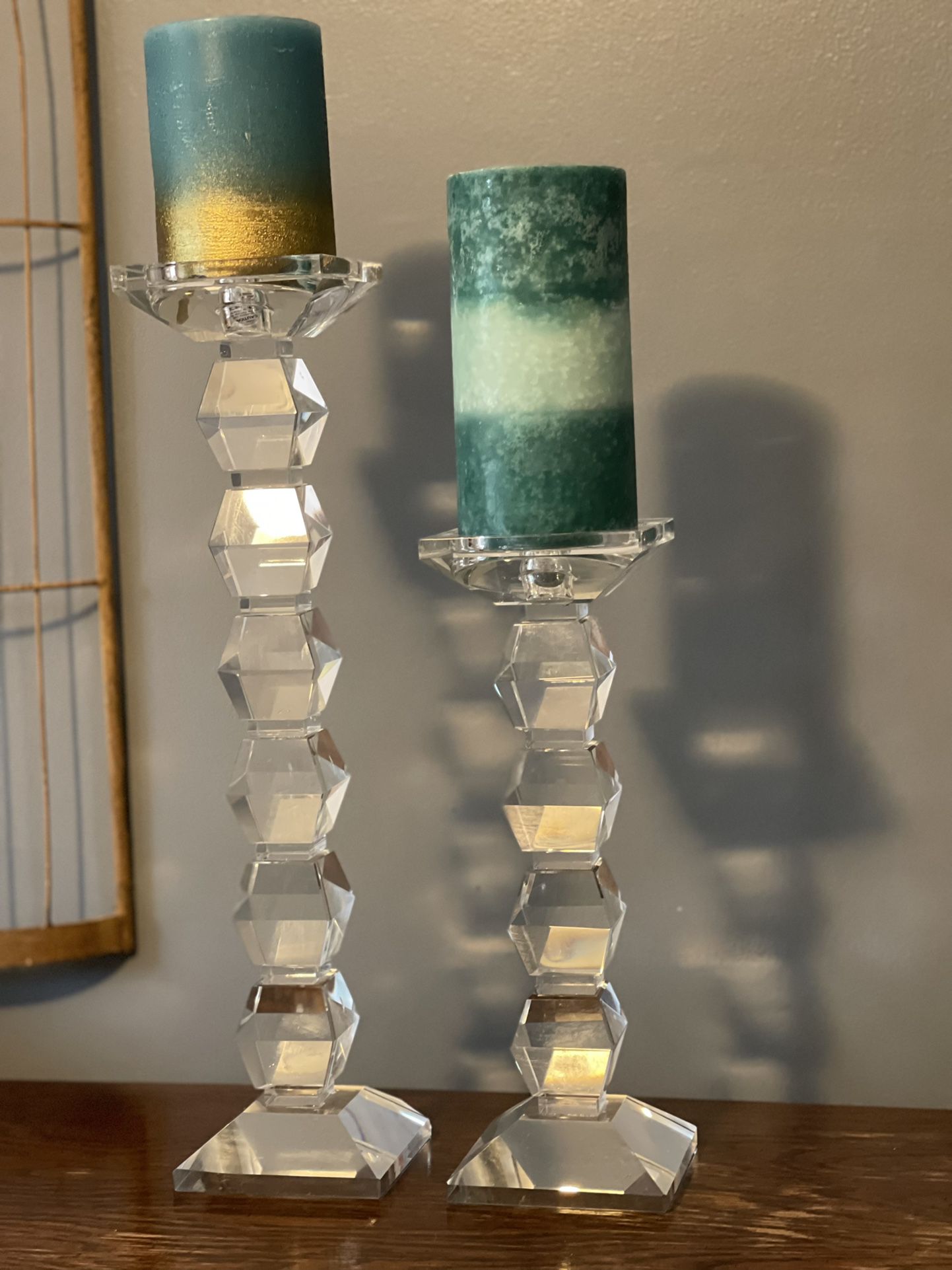 Heavy Glass Candle Holders 