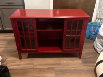 Red TV Stand / Entertainment Center / Bar Cabinet – $70