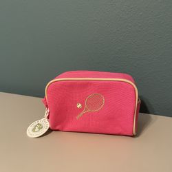 Spartina 449 Pink Travel Cosmetics Pouch Dual Tennis Racket