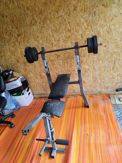 Weight bench with weights. $80