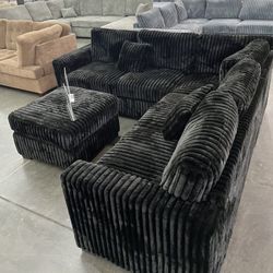 New Black Sectional 
