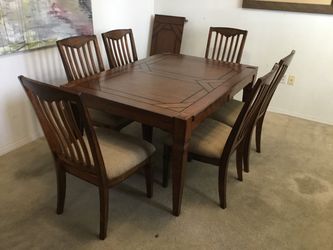 Solid Wood Dining Room Table with 6 Chairs