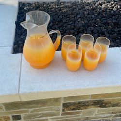 Vintage Mid Century Frosted Glassware 