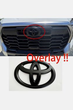 2022+ Toyota Tundra Front Emblem Matte Black Overlay