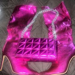 Pink Purse And Boot Set 