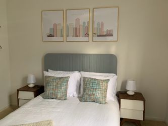 Upholstered Headboard and full size bed frame