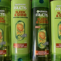 NEW Garnier Fructis - Shampoo & Conditioner - Sleek & Shine - $3.50 Each  Available:  —(1) Sleek & Shine Smoothing Shampoo (12.5 fl oz) —(1) Sleek & S