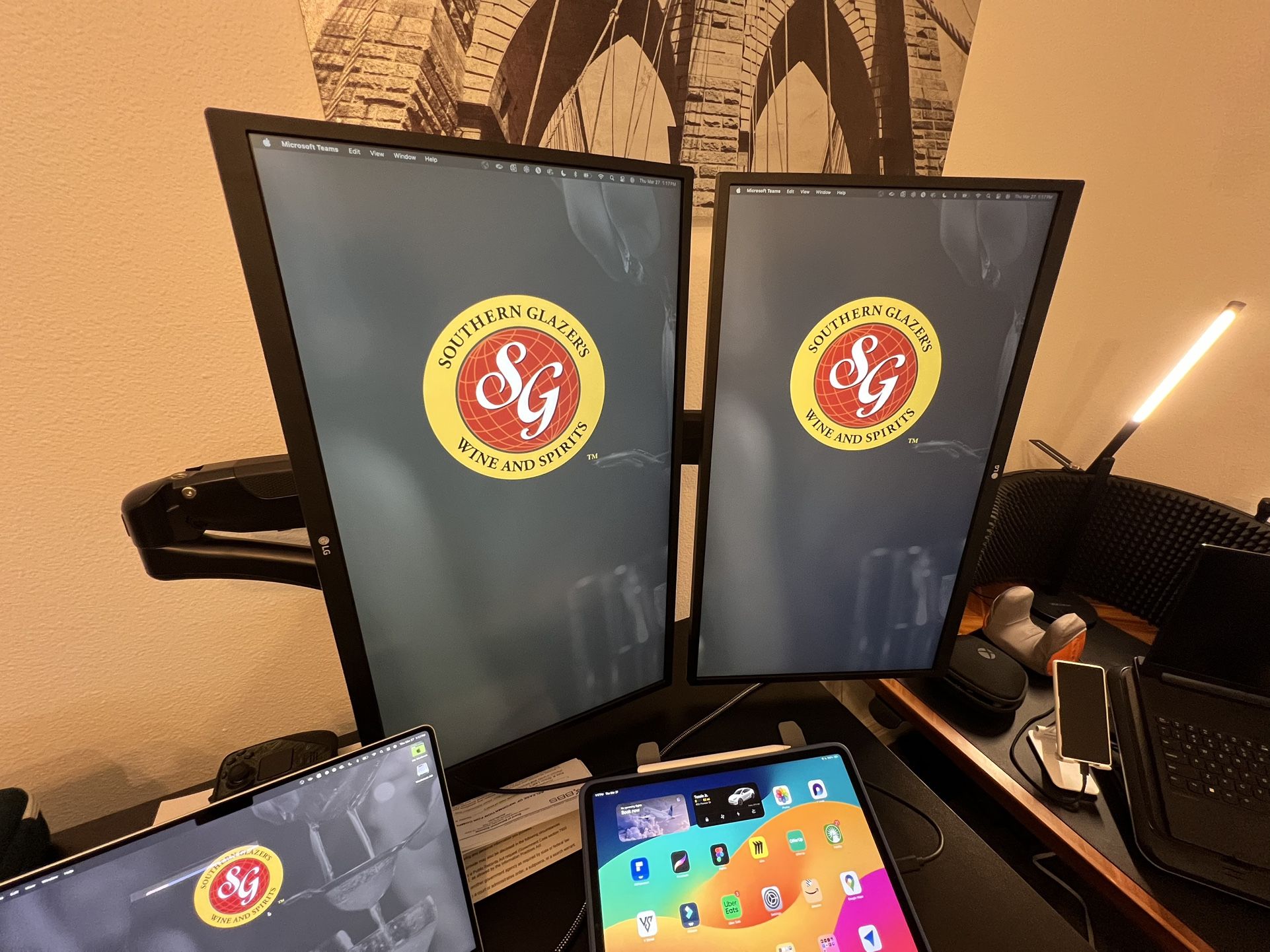 Dual LG 4K 27-inch Flatscreen Displays (60HZ Refresh Rate)
