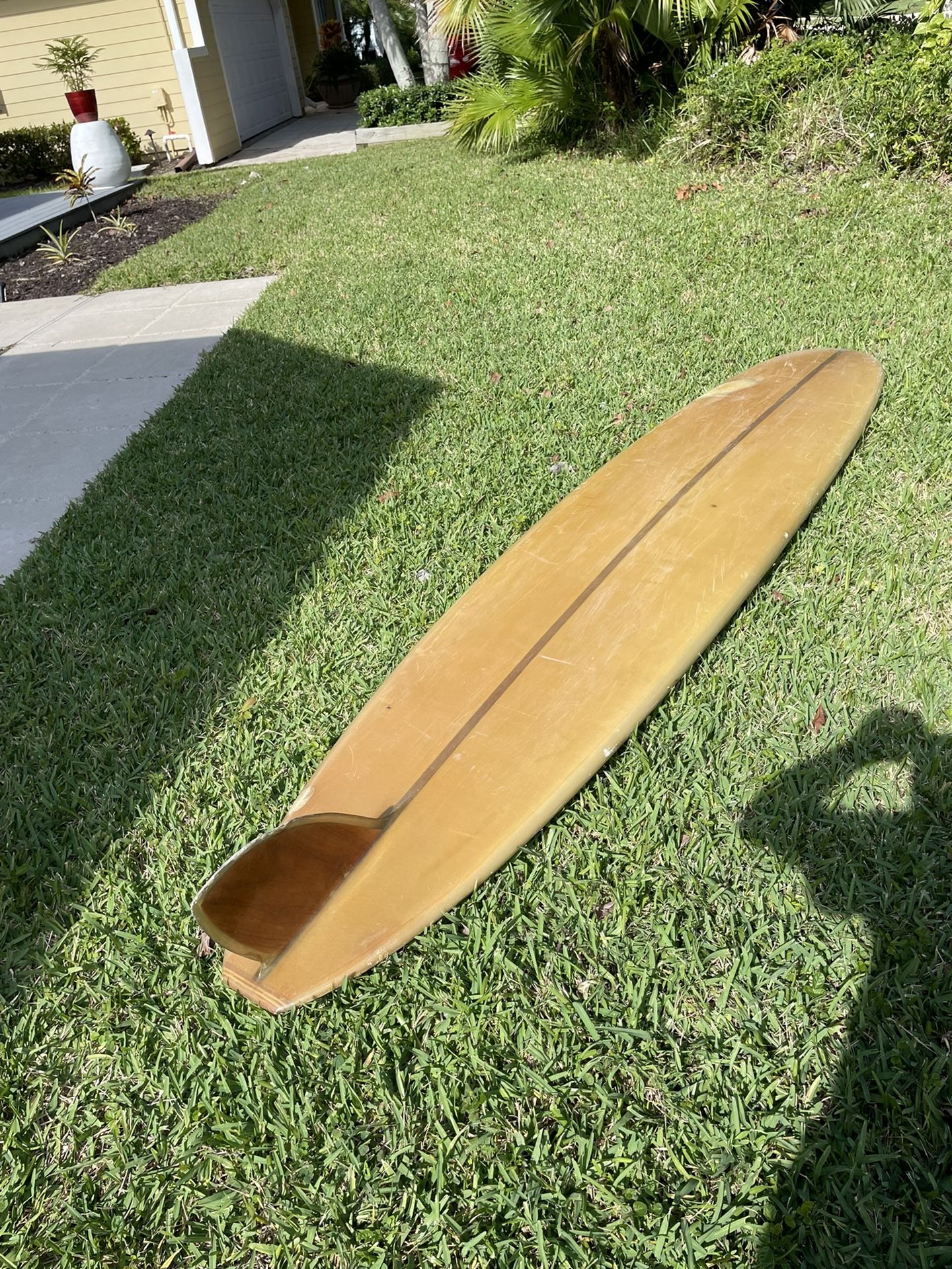 Surfboard Vintage Collectors RICK Glassed In Wood Skeg