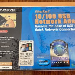 NEW NEVER OPENED NOS LINKSYS ETHERFAST 10/100 USB NETWORK ADAPTER MODEL USB100TX