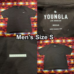 YoungLA Brown Solid Logo Crew Neck Short Sleeve T-Shirt Men’s Size Small