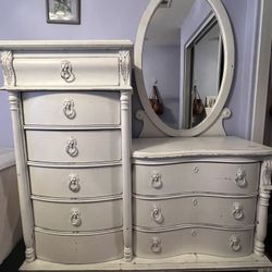 Antique White Dresser 