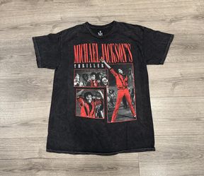 Ripple Junction Michael Jackson Triller Band Black Distressed Wash Tee Shirt Men’s Size Medium