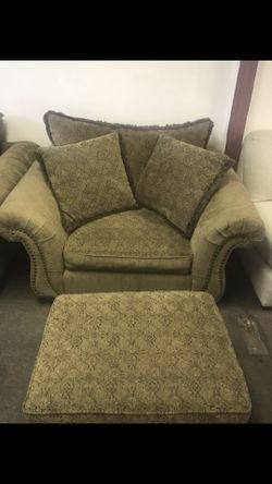 Love seat and chair with ottoman in great shape
