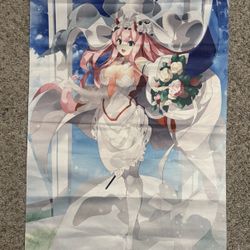 Zero Two From Darling In The Franxx Anime Wall Tapestry Cloth Poster Otaku Box