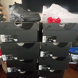Supreme Air Force 1 White & Black Men Sizes 