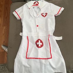 Girls Nurse Costume Size 8-10(M)