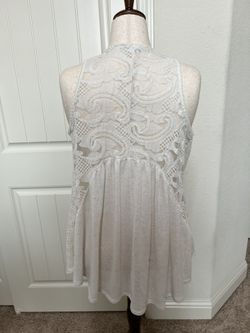 Maurices Cream Open-Knit Sleeveless Cardigan – Size XL