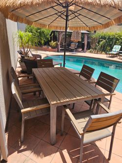 7-Piece Metal Rectangular Outdoor Dining Set