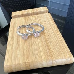 Silver earrings with a stone