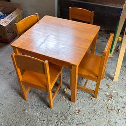 Childrens Table And Chairs And Art easel 