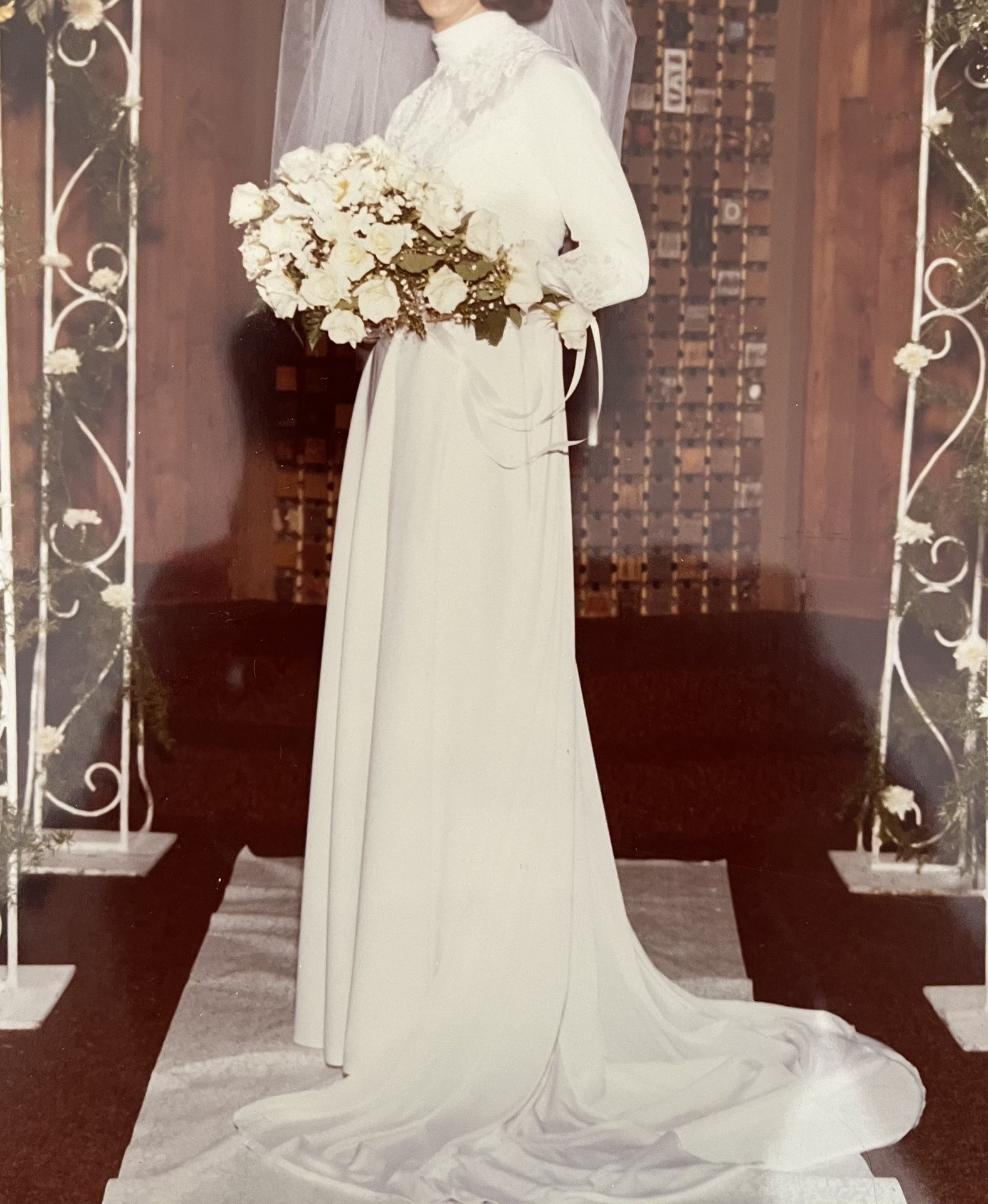 Vintage Designer Wedding Dress With Veil