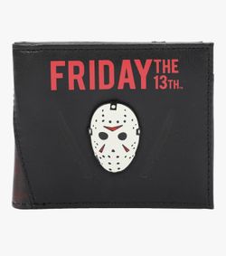 Friday The 13th Jason Mask Men's Black Bifold Wallet