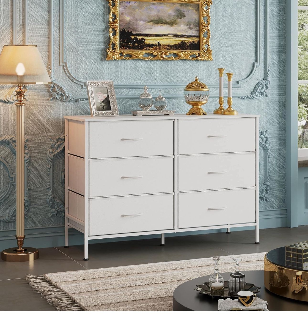 WIDE DRESSER/ 6 Fabric Drawer + TV stand