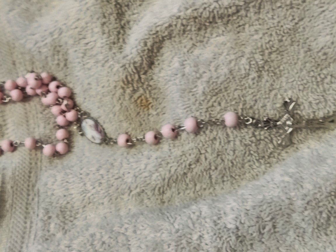 Sterling silver pink rosary