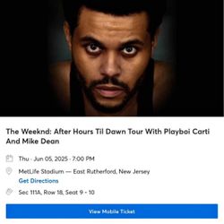 2X Tickets For The Weeknd Concert