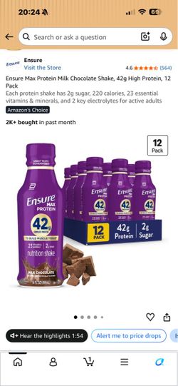 Ensure Max Protein Milk Chocolate Shake 12-Pack