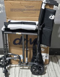 OBO!! NEW EASY FOLD!! Transport Wheelchair Silver Vein