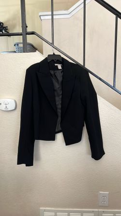 WOMENS H&M SUIT BLAZER DRESS JACKET COAT BLACK SZ  MEDIUM