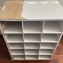 15 Square Division 25 inch Tall White Granite Shelf