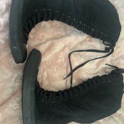 Knee High Converse In Black 