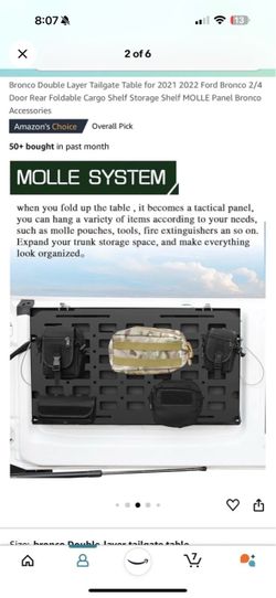 Ford Bronco Double Layer Tailgate Table with MOLLE Panel