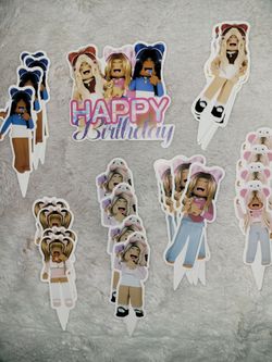 Pink Roblox Cake Decorations