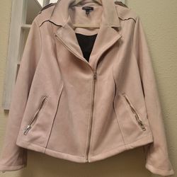 Torrid Pink Suede Jacket Size 4
