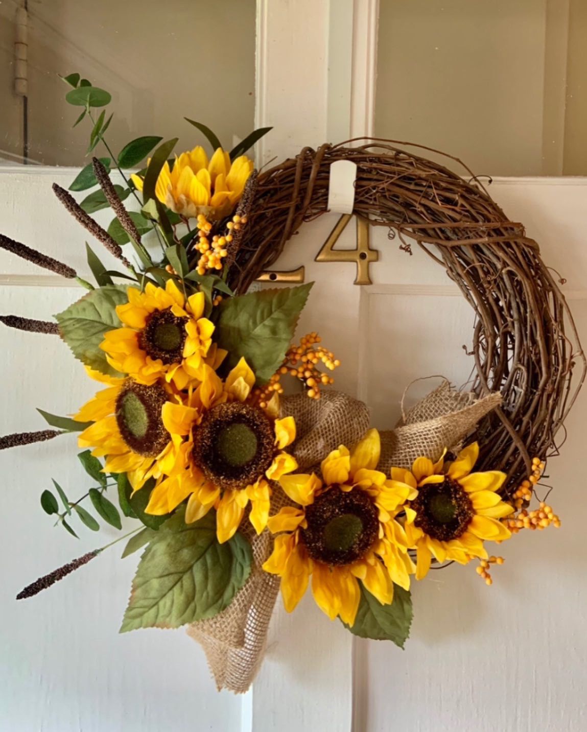 Rustic Sunflower Grapevine Wreath