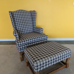 Wingback Chair and Ottoman 