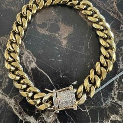 18k Plated Cuban Bracelet