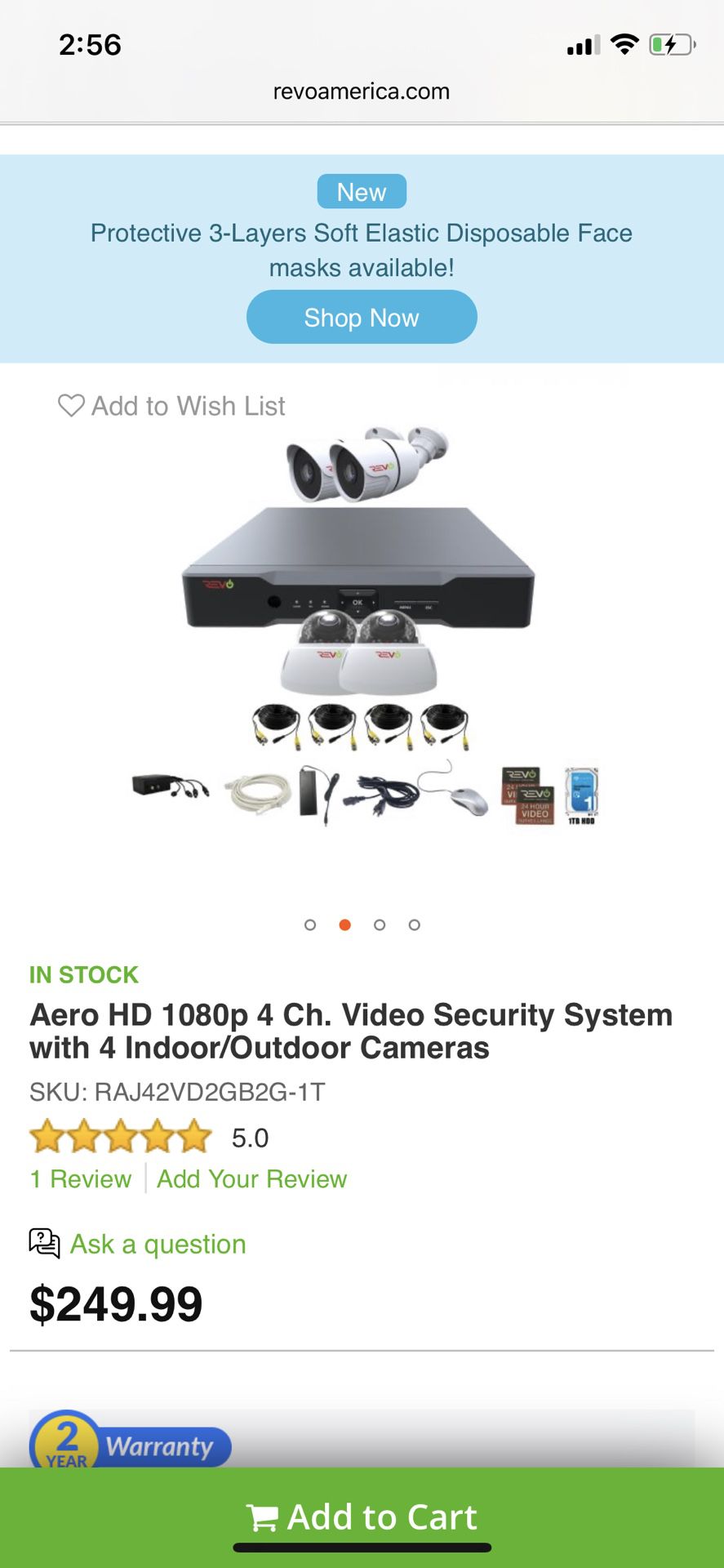 Aero 4 camera security system *new*